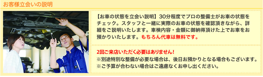 お客様立会いの説明